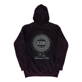 KDN Cascading Starburst Black Full-Zipper Women's Hoodie