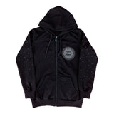KDN Cascading Starburst Black Full-Zipper Women's Hoodie