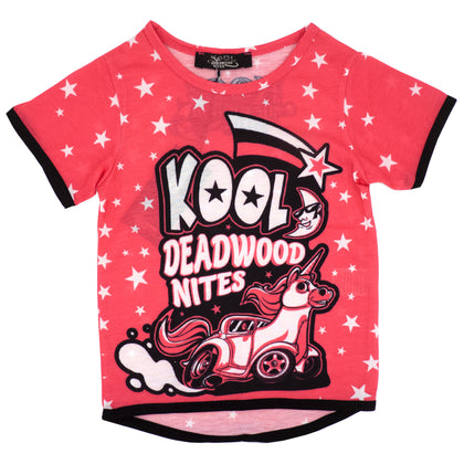 Kool Deadwood Nites Hot Pink Unicorn T-Shirt for Girls