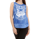 Curved Hem Slouchy Hot Rod Tank Washed Sky Blue