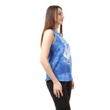 Curved Hem Slouchy Hot Rod Tank Washed Sky Blue