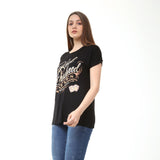 Casual Flowy Short Sleeve Teardrop Enclosure Black