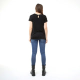 Casual Flowy Short Sleeve Teardrop Enclosure Black