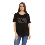 Loose Fit Baggy Dolman Short Sleeve Blouse Black