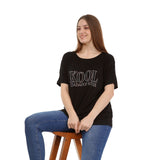 Loose Fit Baggy Dolman Short Sleeve Blouse Black
