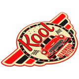 Kool Red & Black Retro Wings Iron On Patch