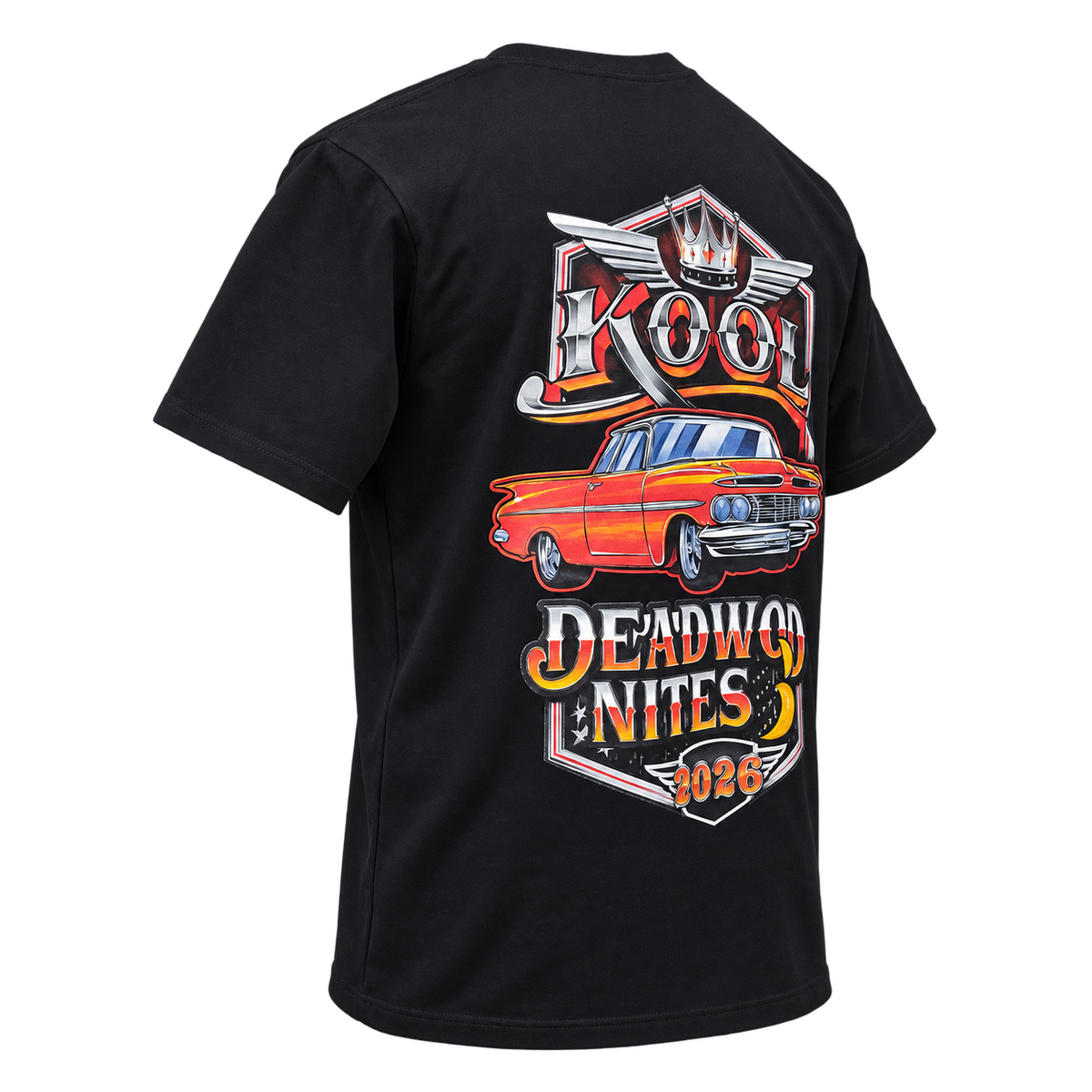 back angle view of the 2026 Kool Deadwood Nites Official T-Shirt Black