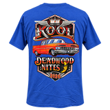 Straight-on back view of the 2026 Kool Deadwood Nites Official T-Shirt Blue