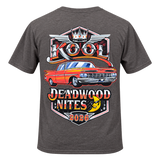 back view of the 2026 Kool Deadwood Nites Official T-Shirt Charcoal
