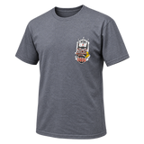 front angle view of the 2026 Kool Deadwood Nites Official T-Shirt Heather Gray