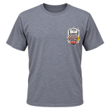 front view of the 2026 Kool Deadwood Nites Official T-Shirt Heather Gray
