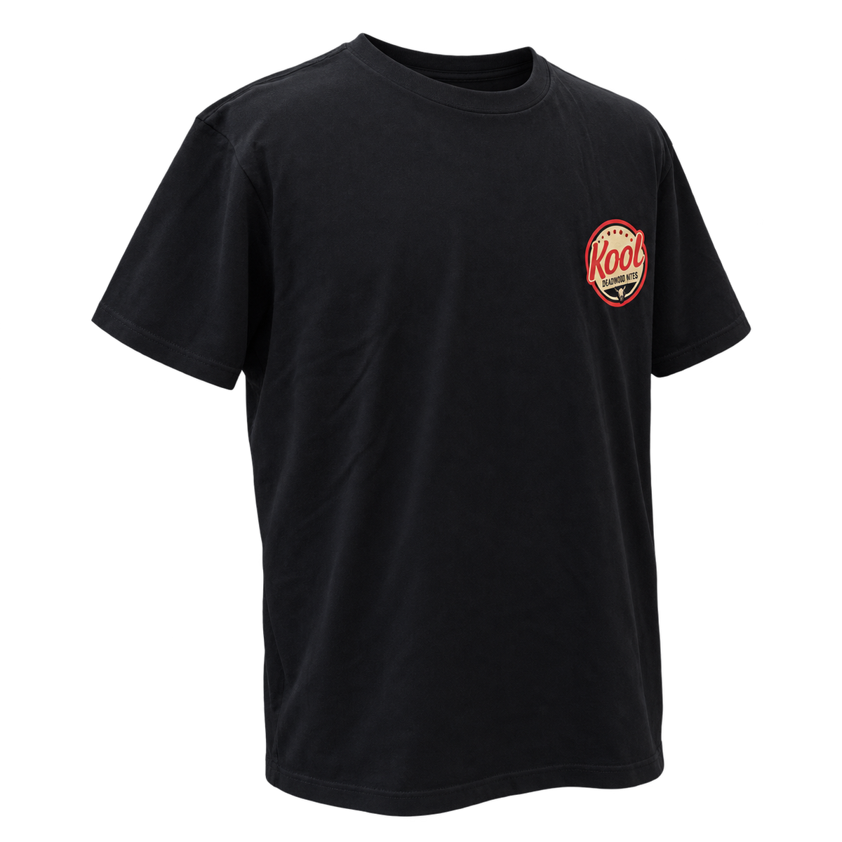 front-angle-1 view of non-dated Kool Deadwood Nites Retro Wings T-Shirt Black