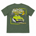 Kool Deadwood Nites Green Hot Rod Classic Car T-Shirt – Heather Green back view