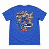 Blue VEGAS KDN short-sleeve T-shirt, back view