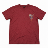 Burgundy VEGAS KDN short-sleeve T-shirt, front view