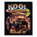 Kool Deadwood Nites hot rod tin metal sign, 12.5 by 16 inches, with four corner hanging holes