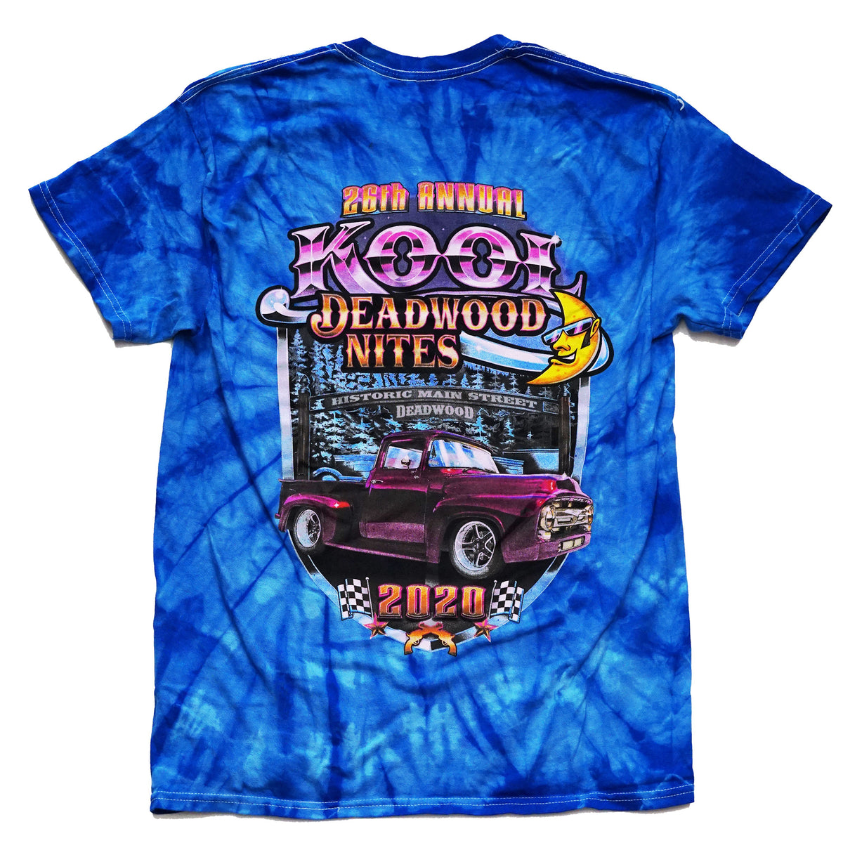 2020 Kool Deadwood Nites Official T-Shirt Blue Tie-Dye