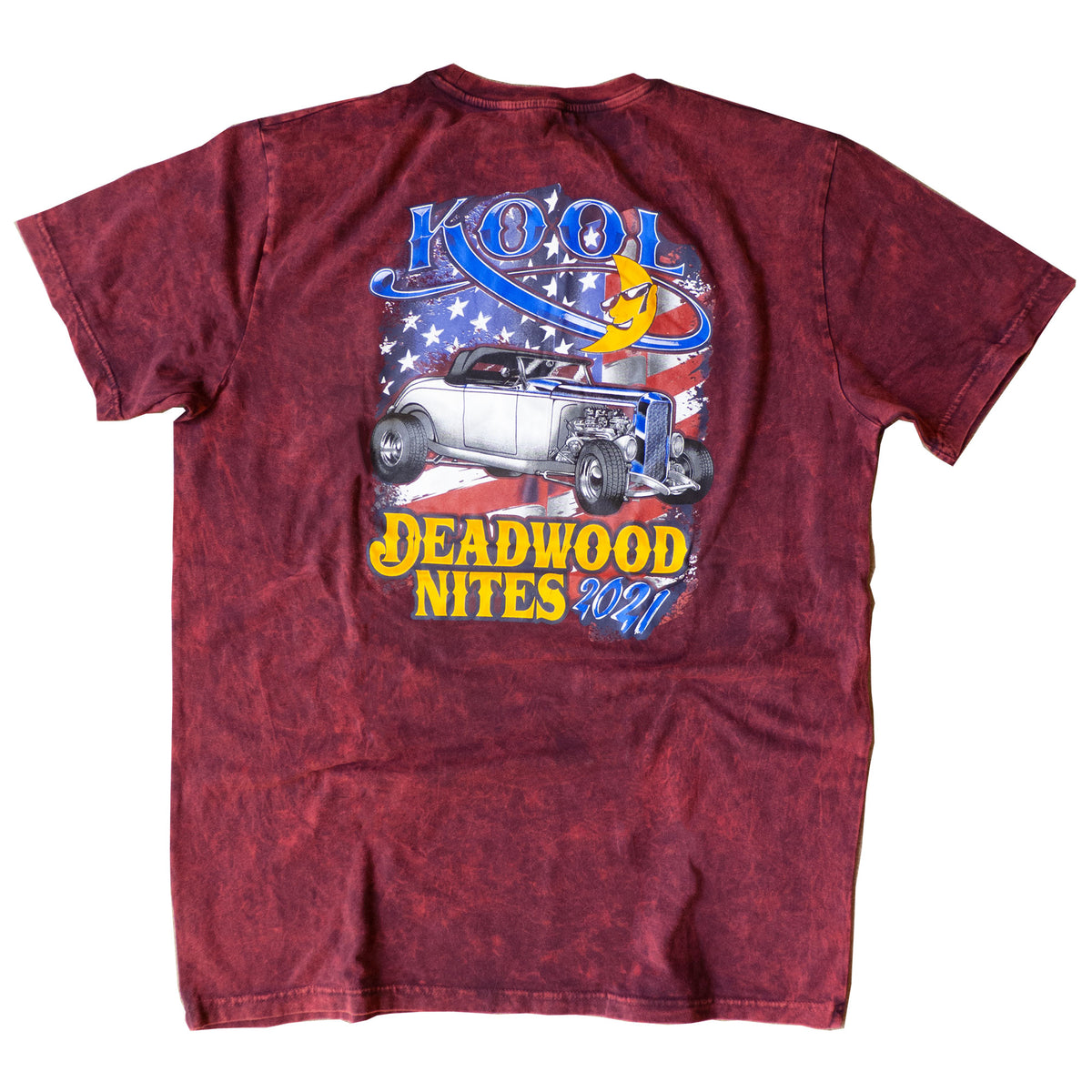 2021 Kool Deadwood Nites Official T-Shirt Washed Burgundy