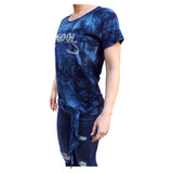 Kool Deadwood Nites Blue Logo Women's Front-Tie Raglan T-Shirt