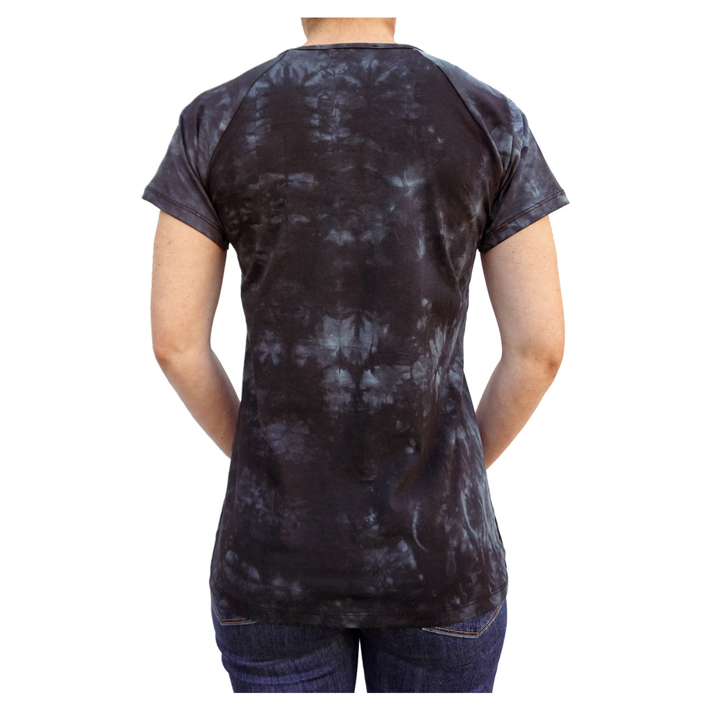 Fleur de Lis & Roses Kool Deadwood Nites Midnight Draped Raglan T-Shirt