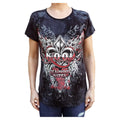 Fleur de Lis & Roses Kool Deadwood Nites Midnight Draped Raglan T-Shirt