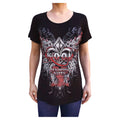 Fleur de Lis & Roses Kool Deadwood Nites Black Draped Raglan T-Shirt