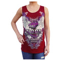 Winged Hot Rod Kool Deadwood Nites Burgundy Open Laced Back Sleeveless Top