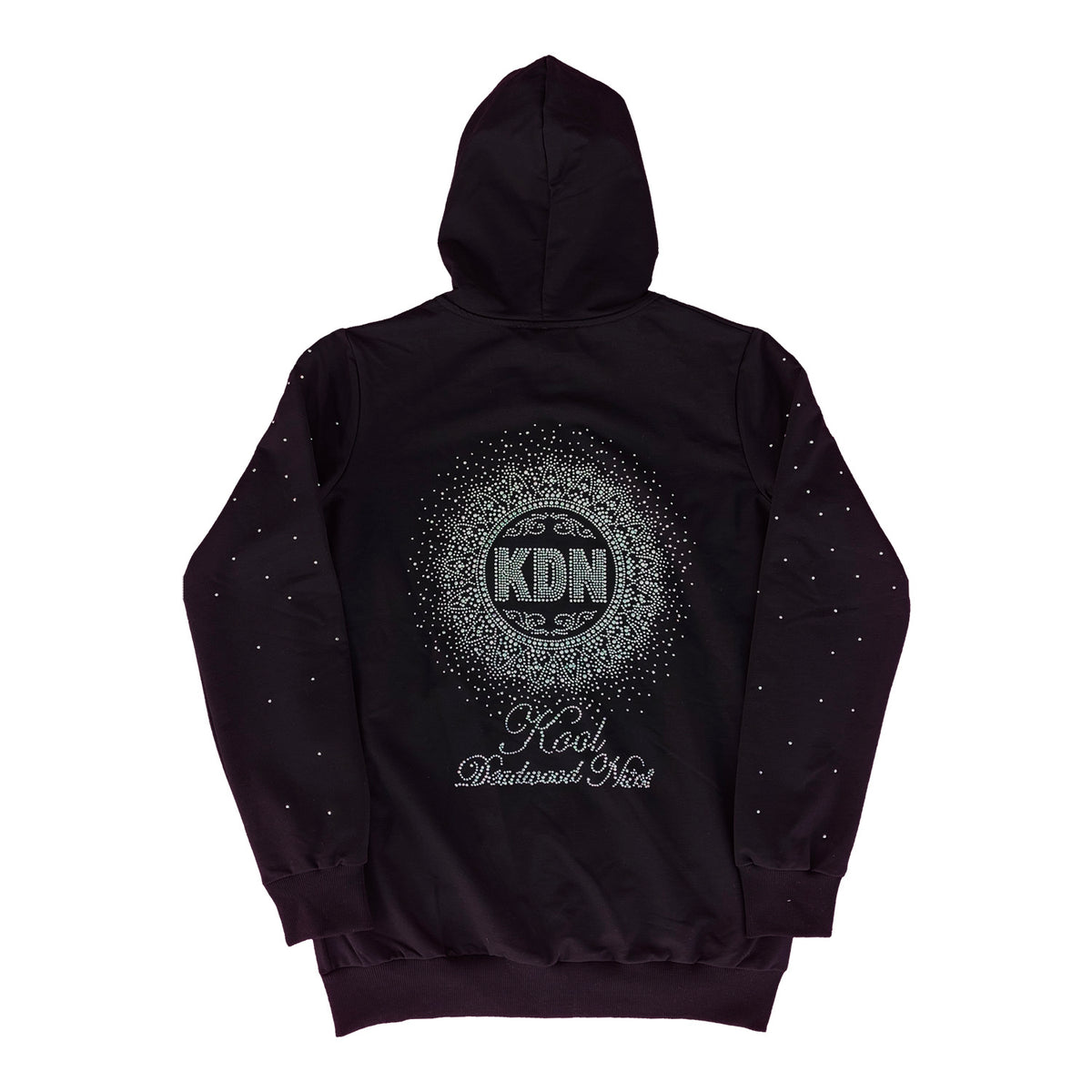 KDN Cascading Starburst Black Full-Zipper Women's Hoodie
