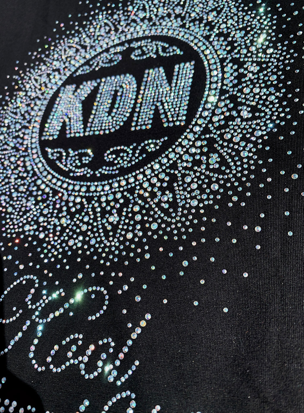 KDN Cascading Starburst Black Full-Zipper Women's Hoodie
