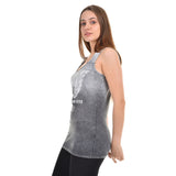 Gradient Double Strap Tank Printed Winged Logo Grey