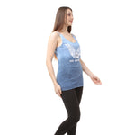 Gradient Double Strap Tank Printed Winged Logo Blue