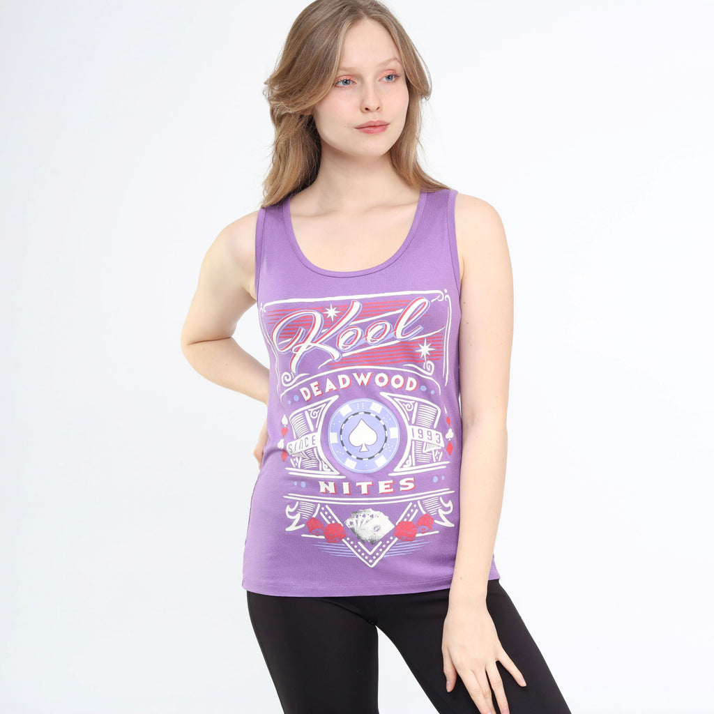 Layered Lacy Back Wide Strapped Long Tank Lavender