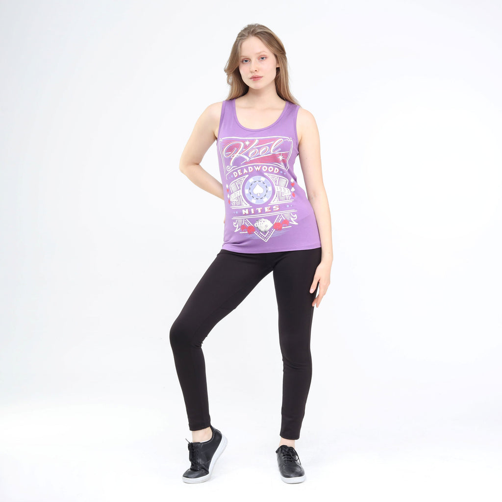 Layered Lacy Back Wide Strapped Long Tank Lavender