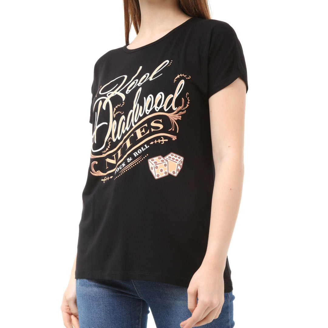 Casual Flowy Short Sleeve Teardrop Enclosure Black