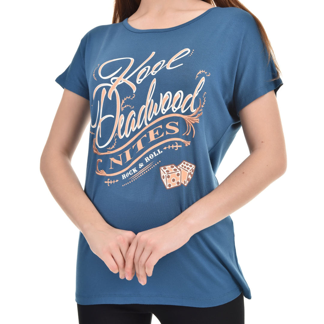 Casual Flowy Short Sleeve Teardrop Enclosure Dark Teal
