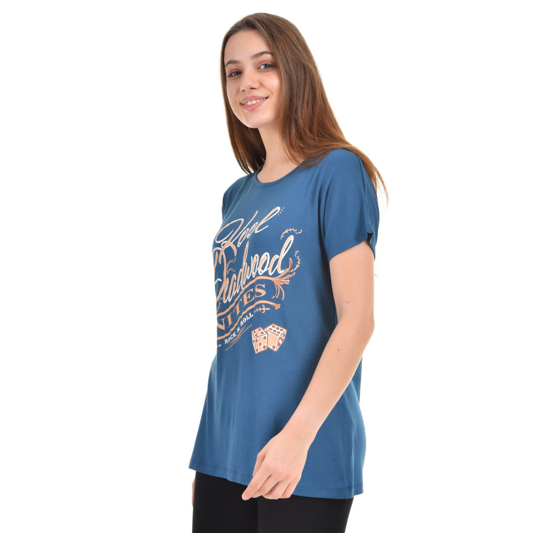 Casual Flowy Short Sleeve Teardrop Enclosure Dark Teal