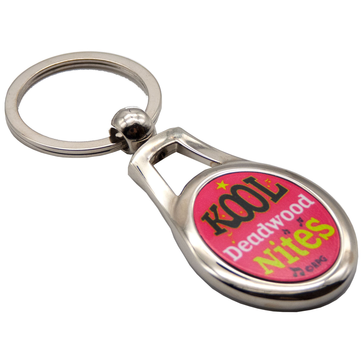 Metal Kool Deadwood Nites Pink Enamel Keychain
