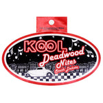 Neon Kool Deadwood Nites Art Deco Oval Sticker