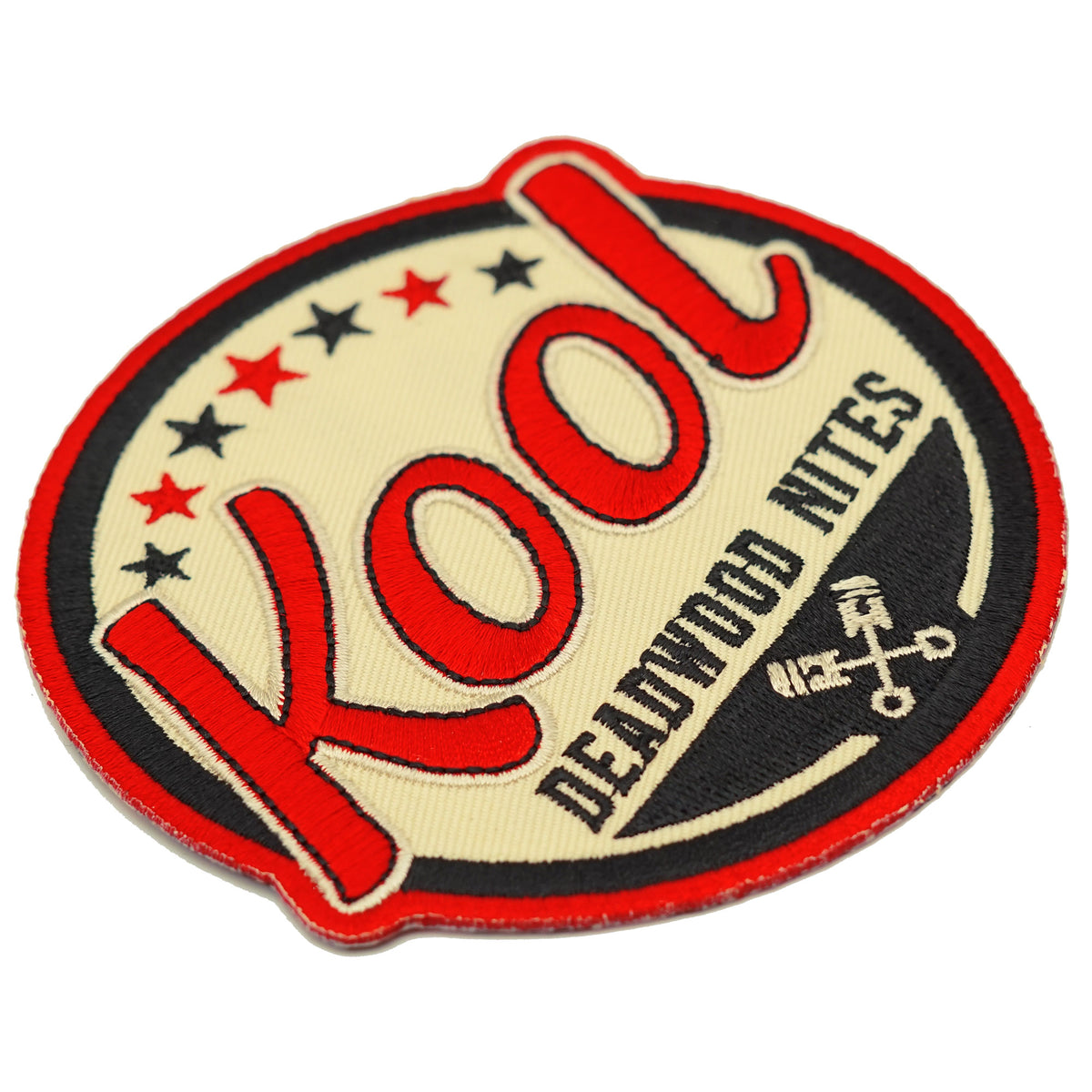 Kool Red & Black Retro Stars Iron On Patch