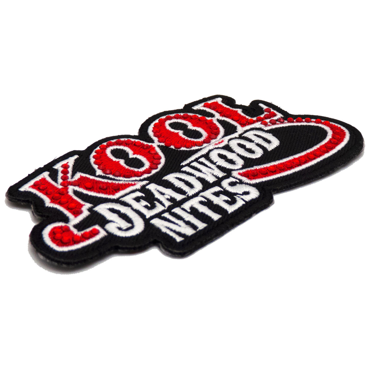 Red & White KDN Logo & Ruby Stones Patch