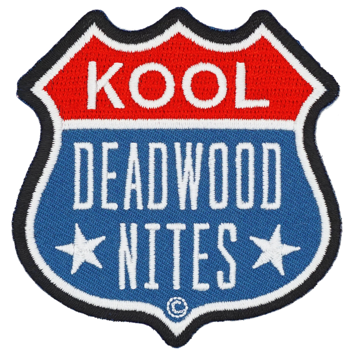 Kool Deadwood Nites RWB Road Sign Iron On Patch
