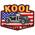 Kool Deadwood Nites Hot Rod & USA Flag Iron On Patch