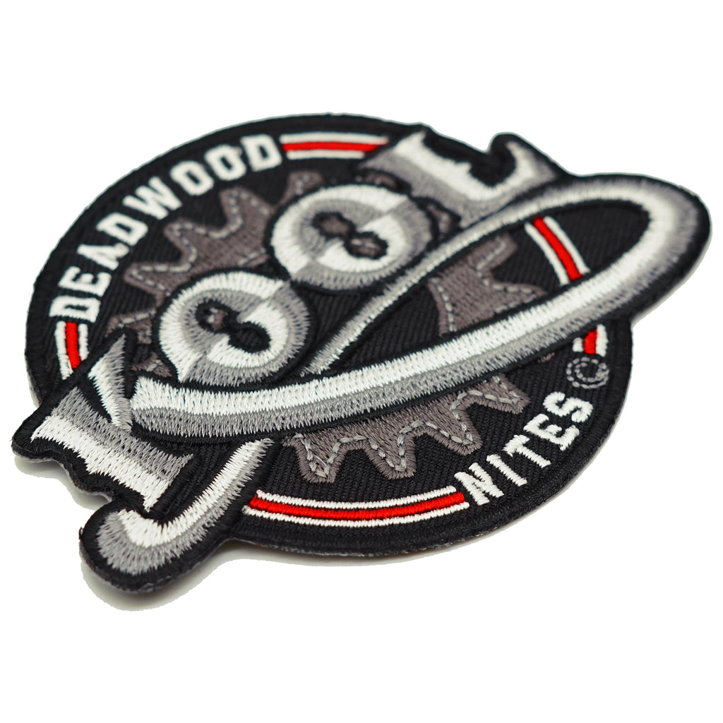 Kool Deadwood Nites Grey Metal Gear Iron On Patch