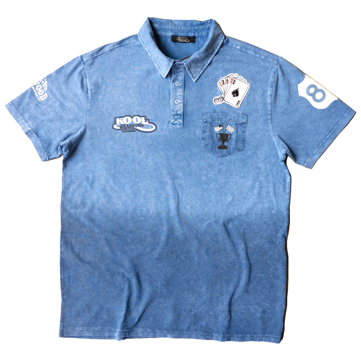 Men's Weathered 2-Tone Blue KDN Fashion Polo