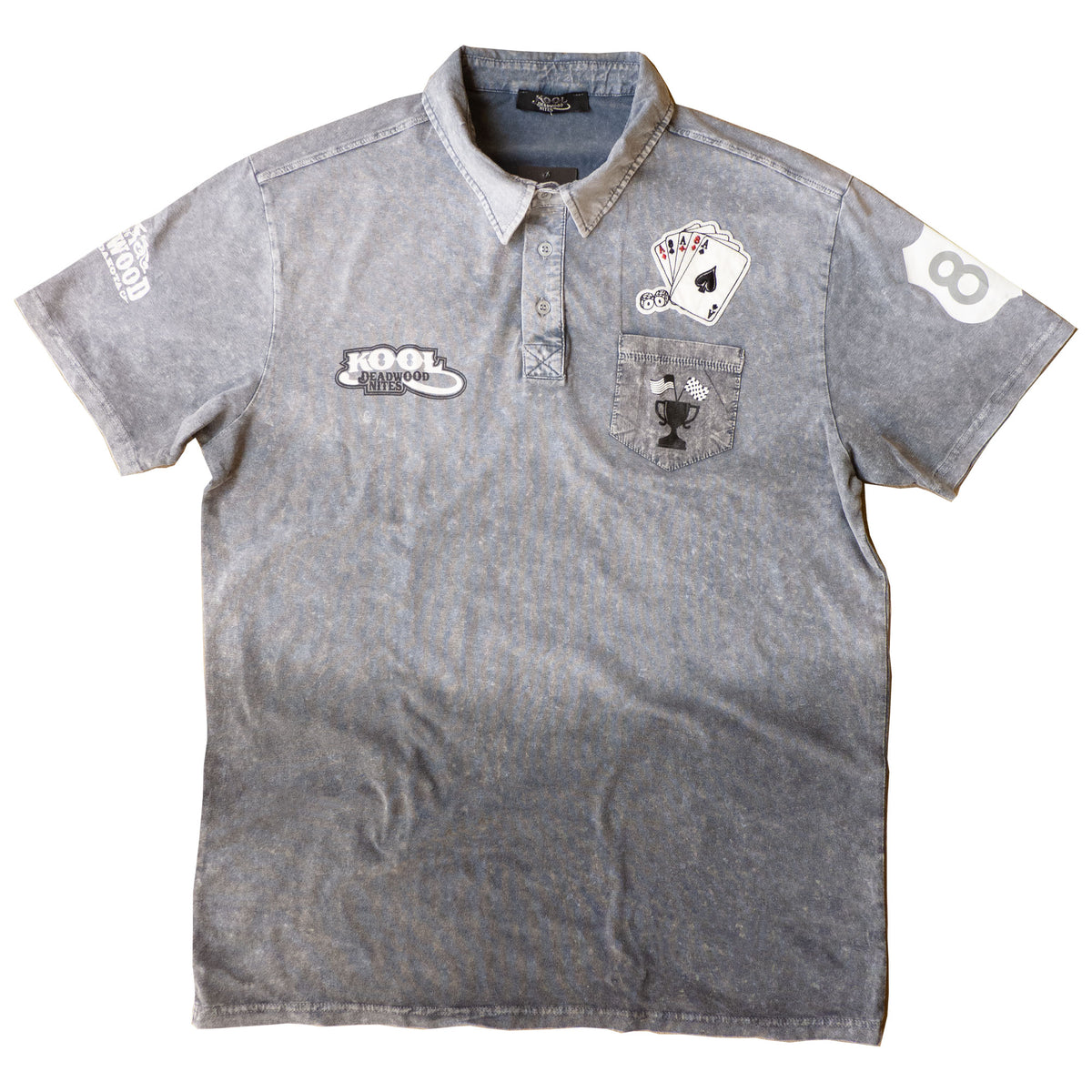 Men's Weathered 2-Tone Grey KDN Fashion Polo